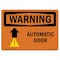 Signmission Safety Sign, OSHA WARNING, 7" Height, Automatic Door (Up Arrow), Landscape OS-WS-D-710-L-11981 - alternate 1